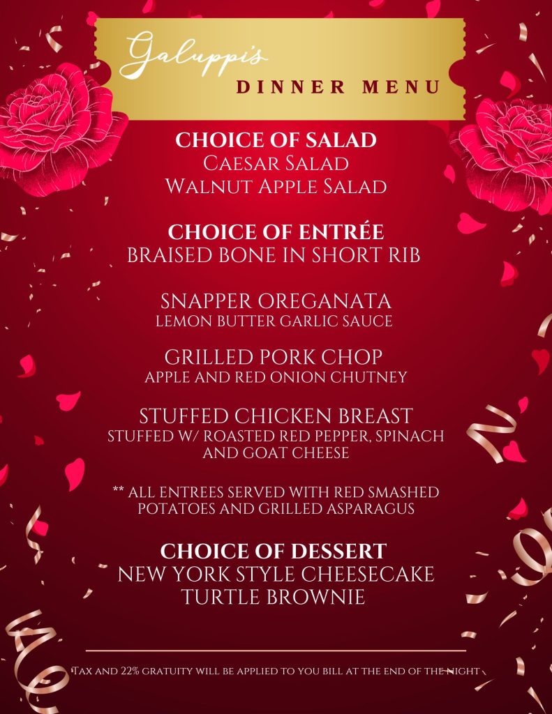 Valentines Day 2025 dinner menu